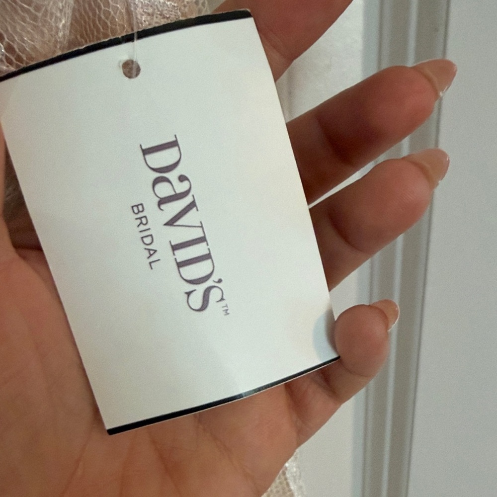 David’s Bridal City Triangles Lace Fit & Flare Dress Blush Ivory Size 8 NWT - Picture 4 of 9